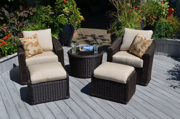 Picture of Astoria Two Pack All-Weather Wicker Ottomans